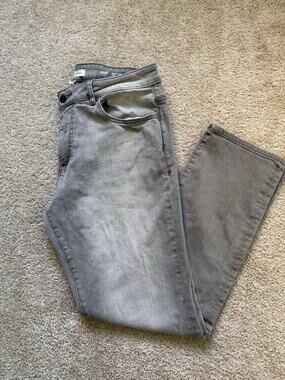 Warp + Weft Men's AMS Amsterdam Slim Fit Jeans Smoke Grey 34x30 Stretch